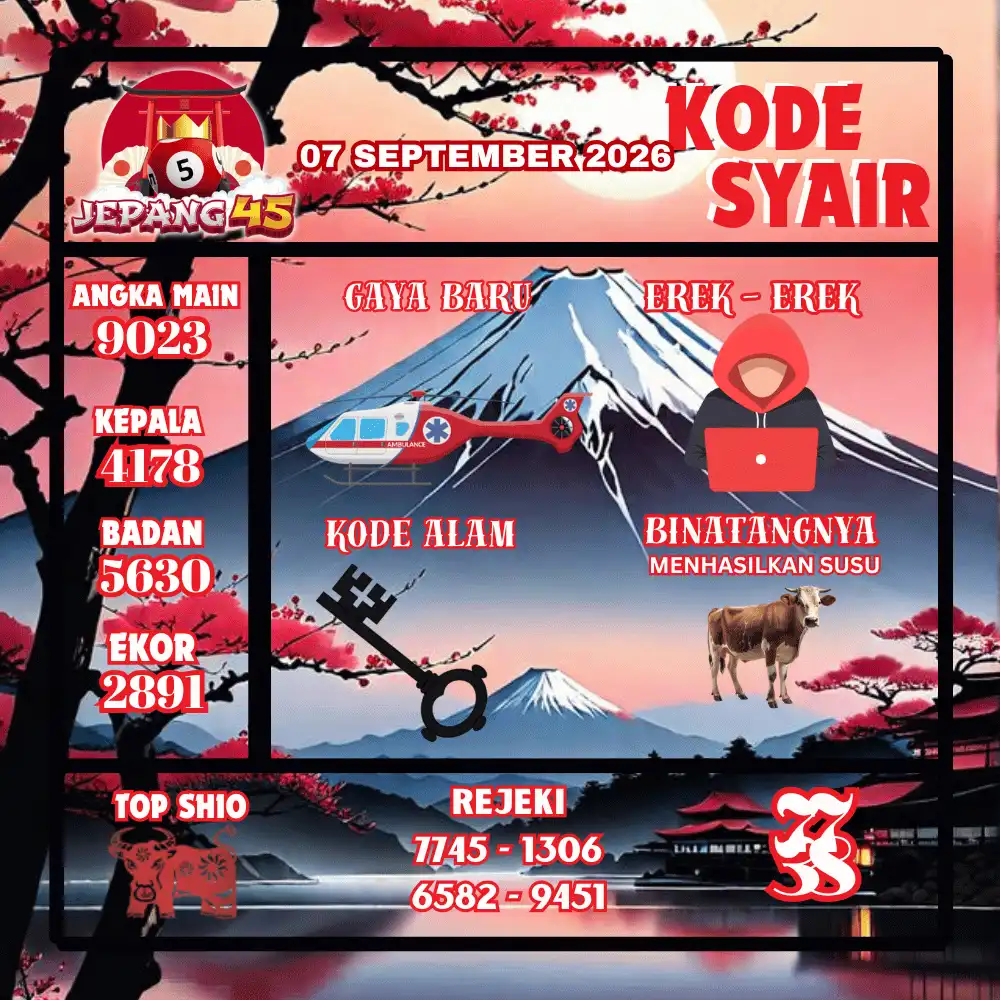 Kode Syair Jepang45  Pools - September 2026
