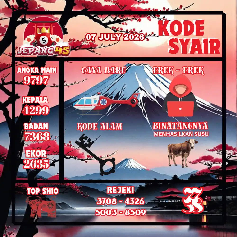 Kode Syair Jepang45  Pools - Juli 2026
