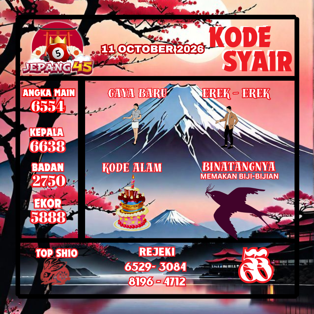 Kode Syair Jepang45 Pools 11 Oktober2026