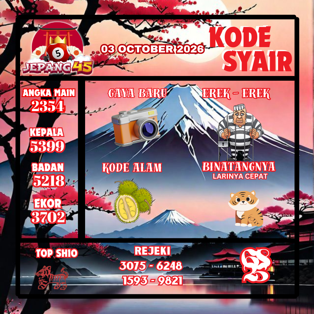 Kode Syair Jepang45 Pools 03 Oktober2026