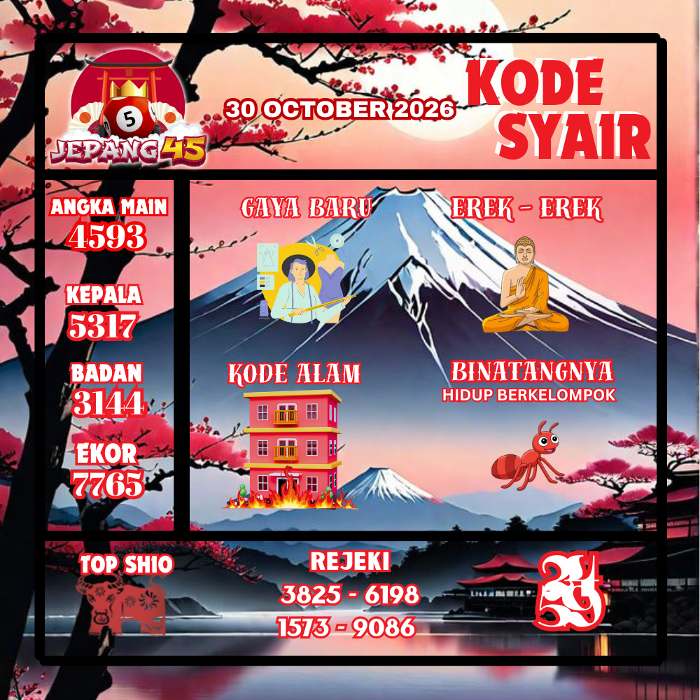 Kode Syair Jepang45 Pools 30 Oktober2026